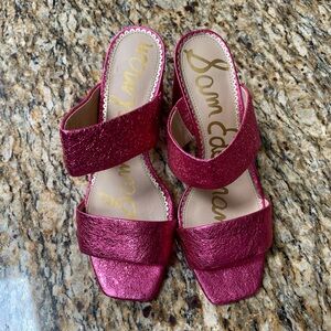 SAM EDELMAN pink wedge heels